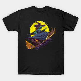 Surfing Witch Halloween T-Shirt